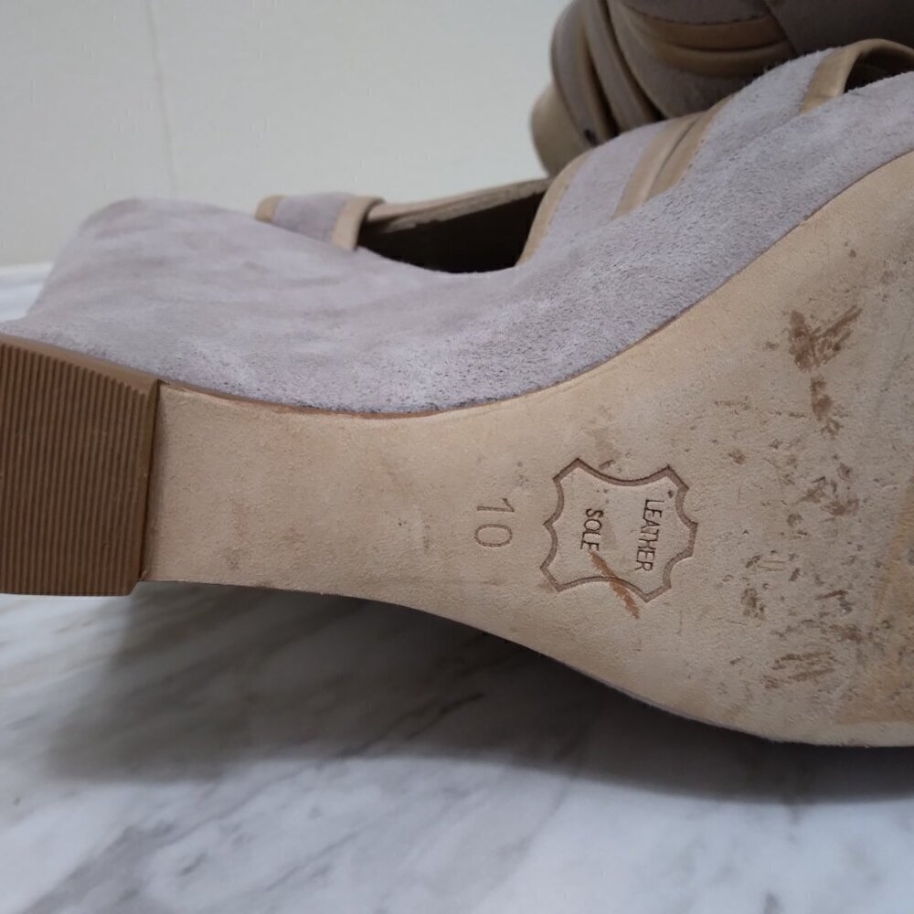 Alexandre Birman | Suede Slingback Wedge Platform Sandals | Sz 10 - Picture 11 of 13